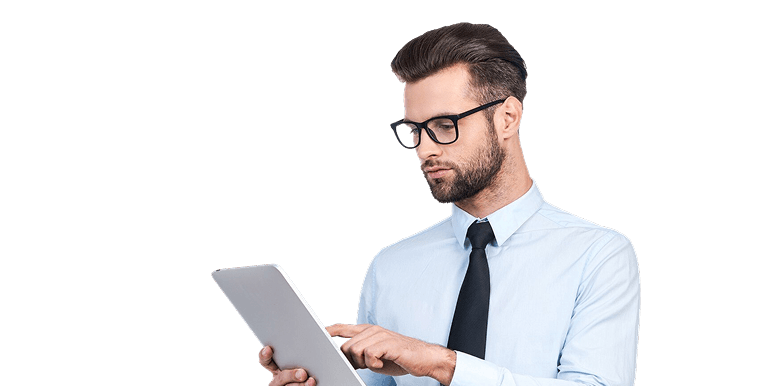 person reading document